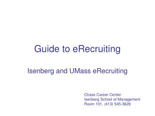 Guide to eRecruiting