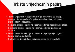 Tržište vrijednosnih papira