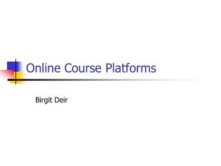 Online Course Platforms