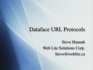 Dataface URL Protocols