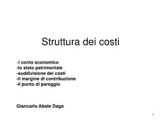 Costi e Ricavi