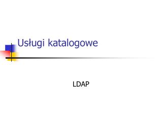 Usługi katalogowe