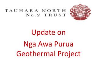 Update on Nga Awa Purua Geothermal Project