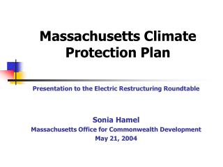 Massachusetts Climate Protection Plan