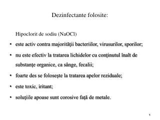 Dezinfectante folosite: