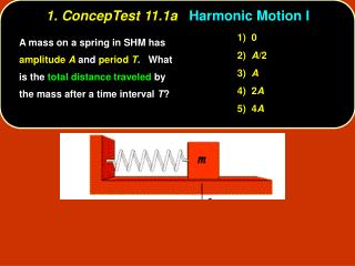 1. ConcepTest 11.1a Harmonic Motion I