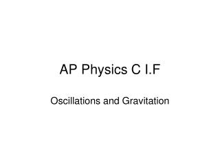 AP Physics C I.F