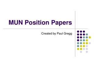 MUN Position Papers