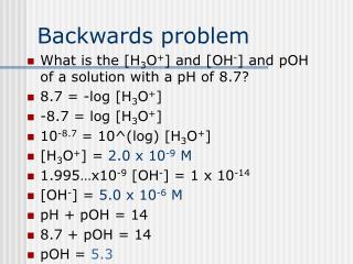 Backwards problem