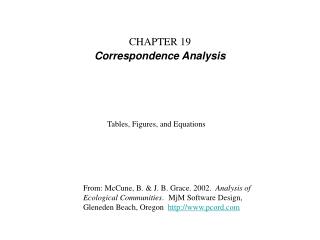 CHAPTER 19 Correspondence Analysis