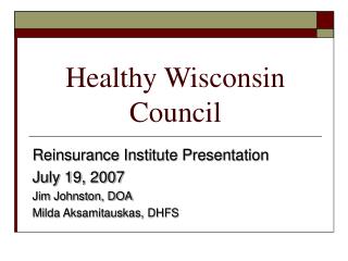 Healthy Wisconsin Council