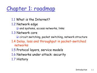 Chapter 1: roadmap