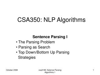 CSA350: NLP Algorithms