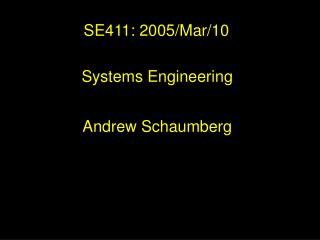 Systems Engineering