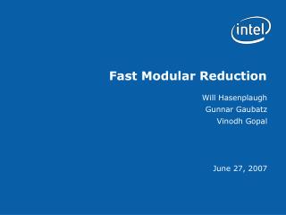 Fast Modular Reduction