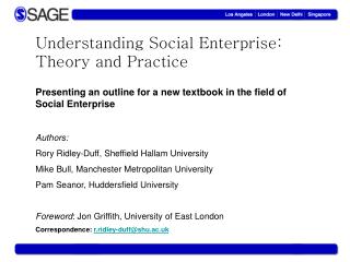 Understanding Social Enterprise: Theory and Practice