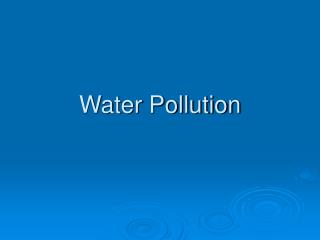 Water Pollution