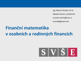 Finanční matematika v osobních a rodinných financích