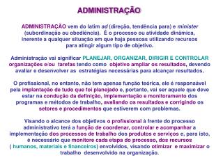 ADMINISTRAÇÃO