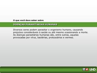 DOENÇAS PARASITÁRIAS HUMANAS