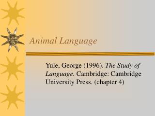 Animal Language