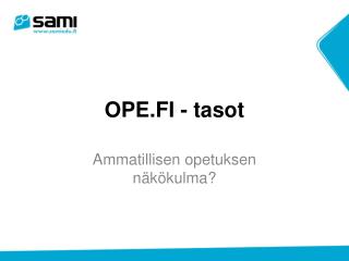 OPE.FI - tasot