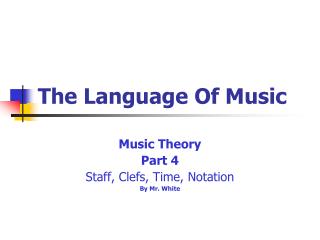 The Language Of Music