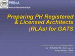 Preparing PH Registered Licensed Architects RLAs for GATS The Professional Regulator