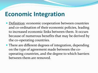 Economic Integration
