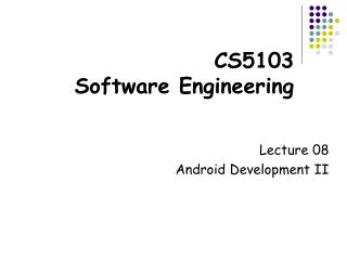 CS5103 Software Engineering