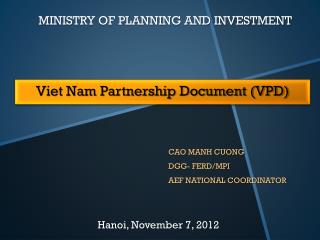 Viet Nam Partnership Document (VPD)