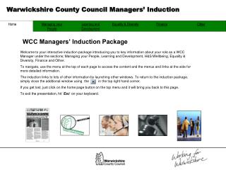 WCC Managers’ Induction Package