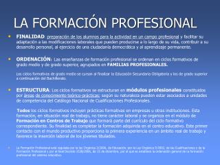 LA FORMACIÓN PROFESIONAL