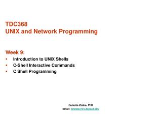 TDC368 UNIX and Network Programming