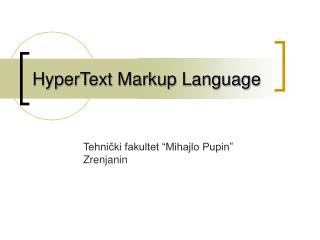 HyperText Markup Language