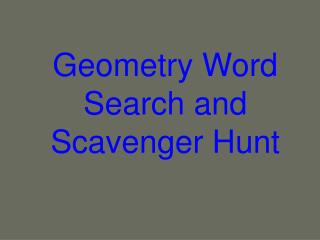 Geometry Word Search and Scavenger Hunt