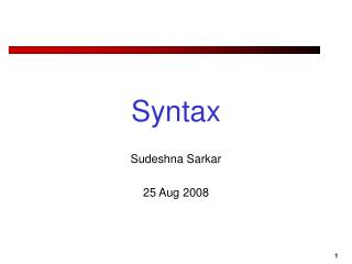 Syntax