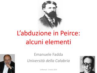 L’abduzione in Peirce: alcuni elementi