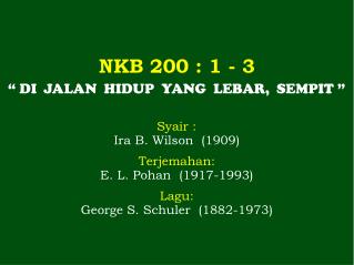 NKB 200 : 1 - 3
