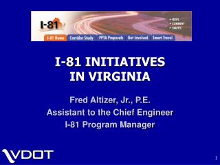 I-81 INITIATIVES IN VIRGINIA