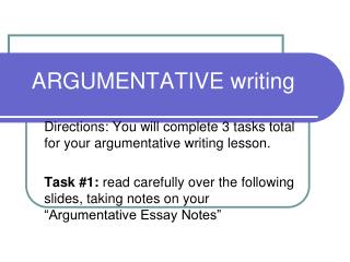 ARGUMENTATIVE writing