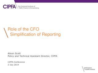 Role of the CFO Simplification of Reporting