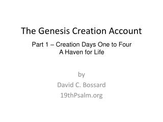 The Genesis Creation Account