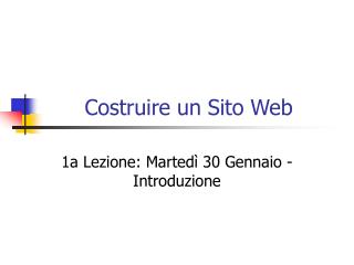 Costruire un Sito Web