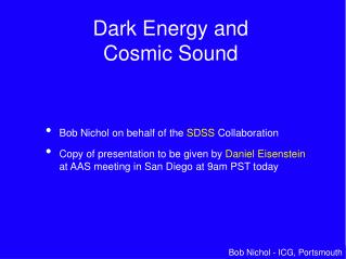 Dark Energy and Cosmic Sound