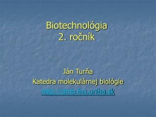 Biotechnológia 2. ročník