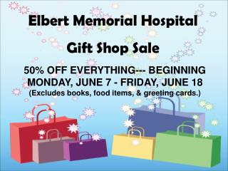 Elbert Memorial Hospital Gift Shop Sale
