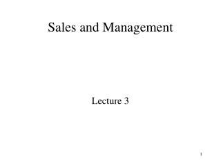 Sales and Management