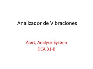 Analizador de Vibraciones