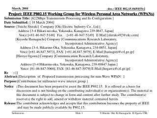 Project: IEEE P802.15 Working Group for Wireless Personal Area Networks (WPANs)